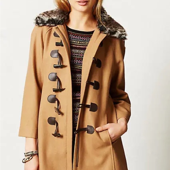 Elevenses Anthropologie Camel Toggle Melton Coat - Picture 16 of 16